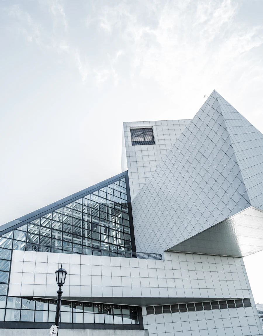 Modern angular architecture against the sky